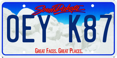SD license plate 0EYK87