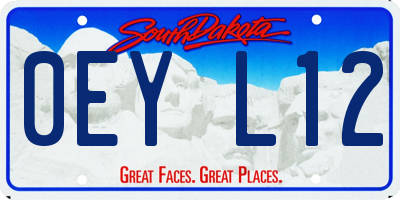 SD license plate 0EYL12