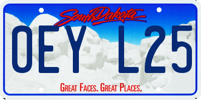 SD license plate 0EYL25