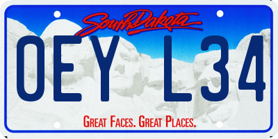 SD license plate 0EYL34