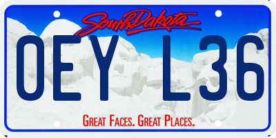 SD license plate 0EYL36