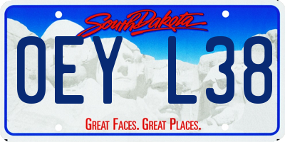 SD license plate 0EYL38
