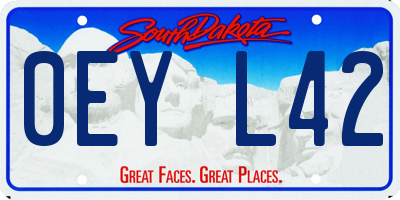 SD license plate 0EYL42