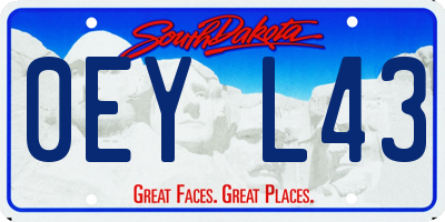 SD license plate 0EYL43
