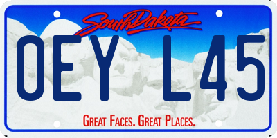 SD license plate 0EYL45