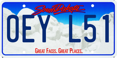 SD license plate 0EYL51