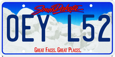 SD license plate 0EYL52