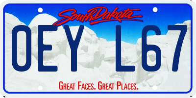 SD license plate 0EYL67