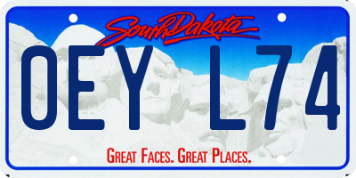 SD license plate 0EYL74