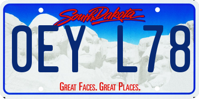 SD license plate 0EYL78
