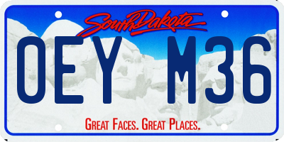 SD license plate 0EYM36