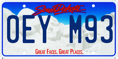 SD license plate 0EYM93