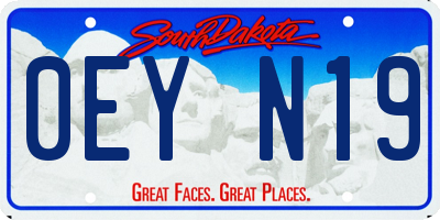 SD license plate 0EYN19