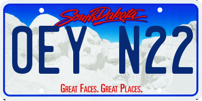 SD license plate 0EYN22