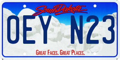 SD license plate 0EYN23