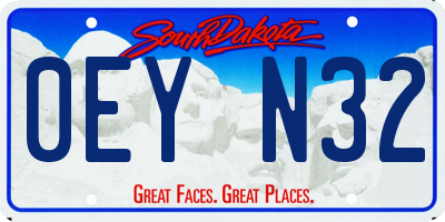 SD license plate 0EYN32