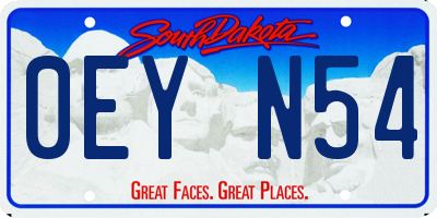SD license plate 0EYN54