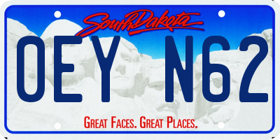 SD license plate 0EYN62