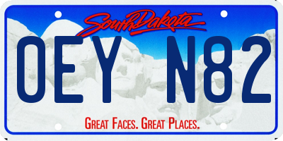 SD license plate 0EYN82