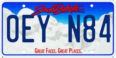 SD license plate 0EYN84