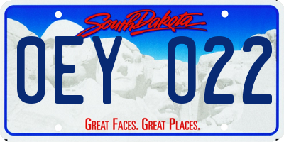 SD license plate 0EYO22