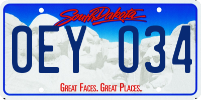 SD license plate 0EYO34