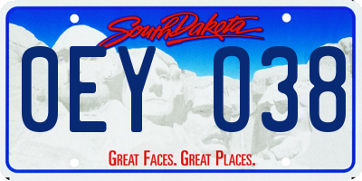 SD license plate 0EYO38