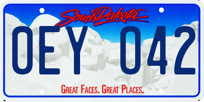 SD license plate 0EYO42