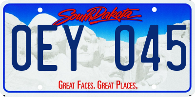 SD license plate 0EYO45