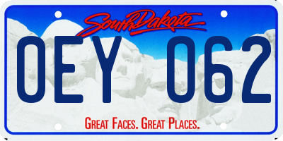 SD license plate 0EYO62