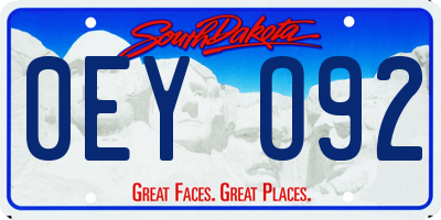 SD license plate 0EYO92