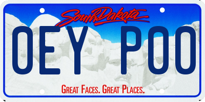 SD license plate 0EYP00