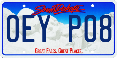 SD license plate 0EYP08