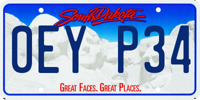 SD license plate 0EYP34