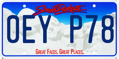 SD license plate 0EYP78