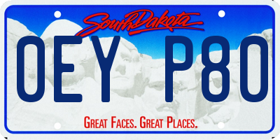 SD license plate 0EYP80