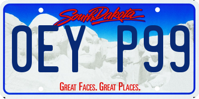 SD license plate 0EYP99