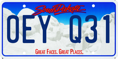 SD license plate 0EYQ31
