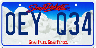 SD license plate 0EYQ34