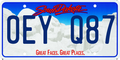 SD license plate 0EYQ87