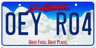 SD license plate 0EYR04