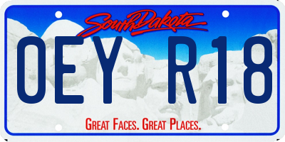 SD license plate 0EYR18
