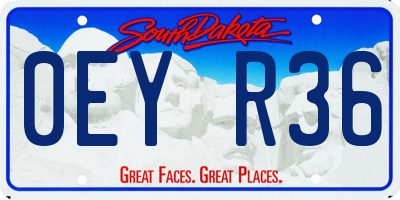SD license plate 0EYR36