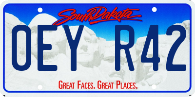 SD license plate 0EYR42