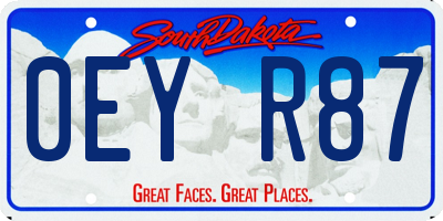 SD license plate 0EYR87