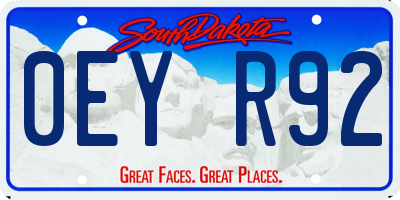 SD license plate 0EYR92