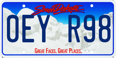 SD license plate 0EYR98
