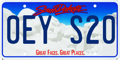 SD license plate 0EYS20