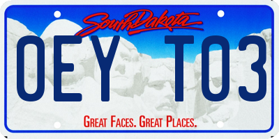 SD license plate 0EYT03