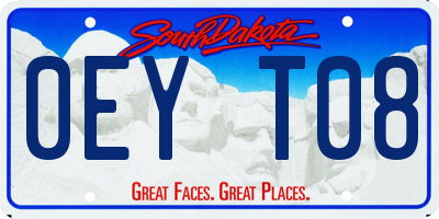 SD license plate 0EYT08